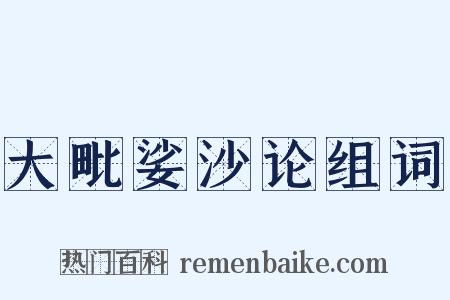 大毗娑沙论组词是什么意思的图片